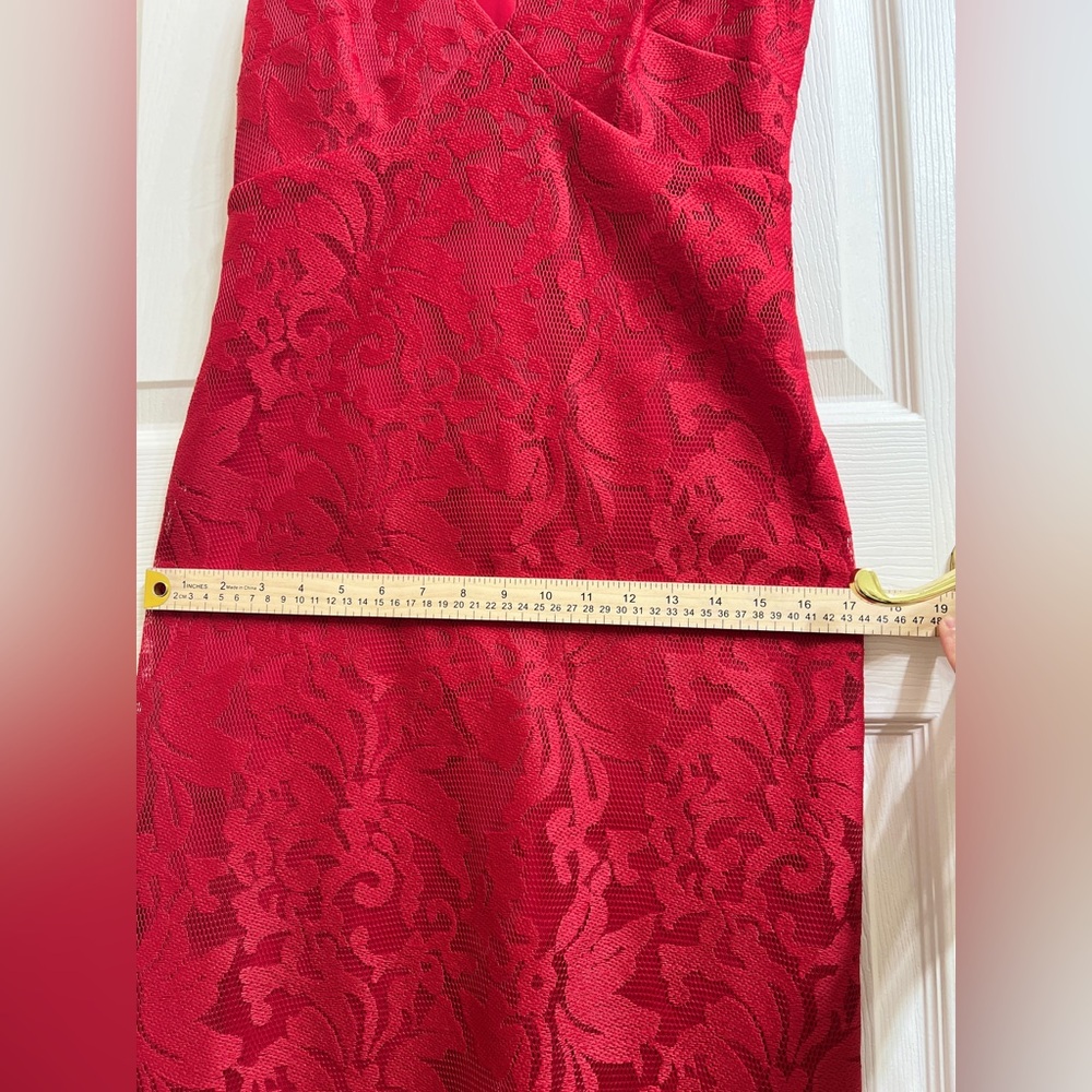 Lauren Ralph Lauren Red Lace Maxi Dress - Picture 11 of 11